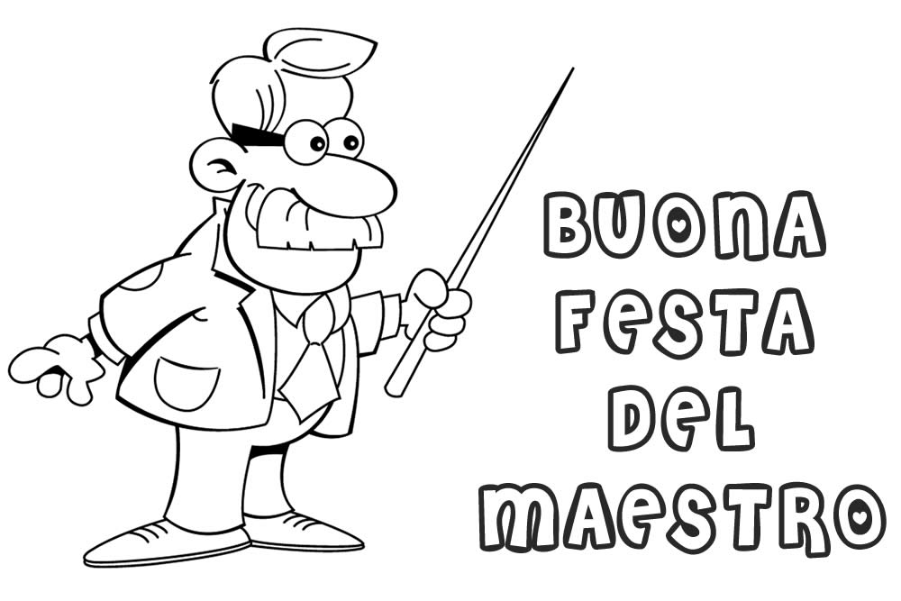 Disegno Colorare - Auguri Festa del Maestro